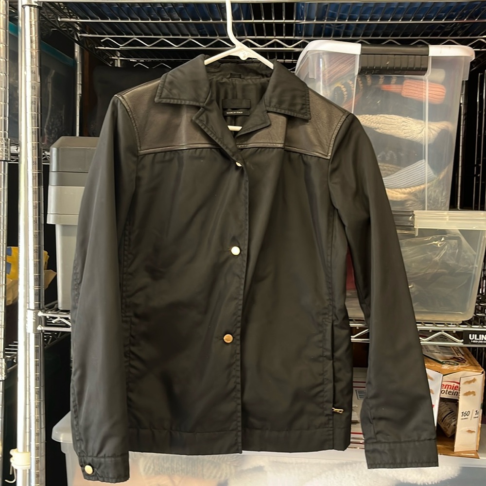 Prada (can’t confirm authenticity) lightweight, women’s black jacket